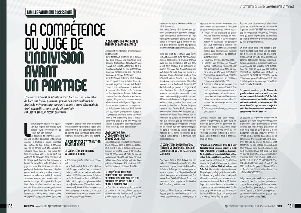 Exemple mise en page magazine L'Actu - Arzur Philippe Graphiste FreeLance - Tél 06 87 24 05 17 - Mise en page, création graphique, direction artistique