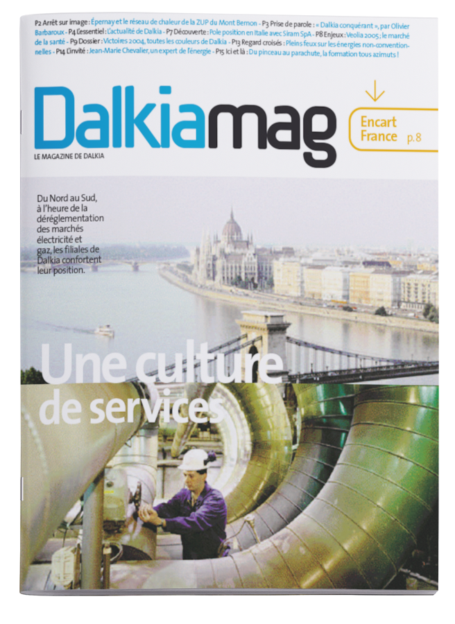 Une magazine Dalkia Mag - Arzur Philippe Graphiste FreeLance - Tél 06 87 24 05 17 - Mise en page, création graphique, direction artistique